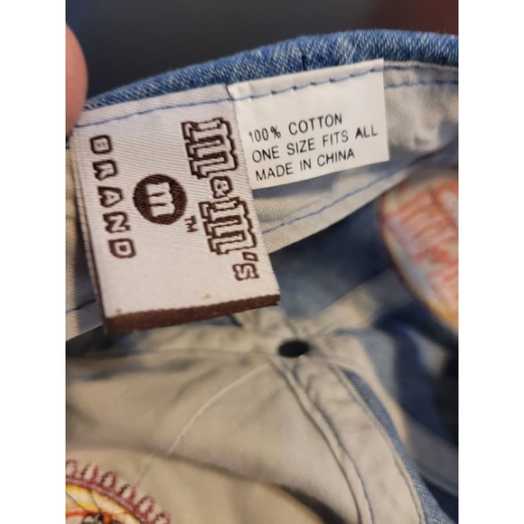 Vintage M&M's Denim Hat Orange M&M World Las Vegas Embroidered Jean Strap Cap - Picture 5 of 5